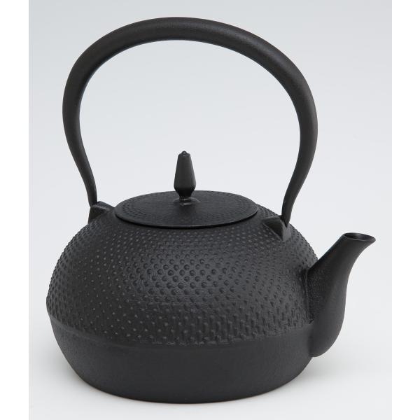 【南部鉄器】鉄瓶 梔子（くちなし） 小 墨 Φ15xH18cm 約1.2L【IH対応】 IKENAG...