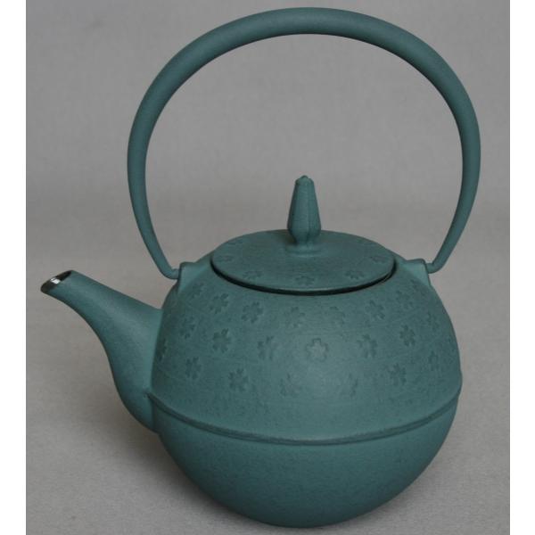 【南部鉄器】急須 sakura 青竹 0.6L Φ15.5xH18.7cm IKENAGA/池永鉄工...