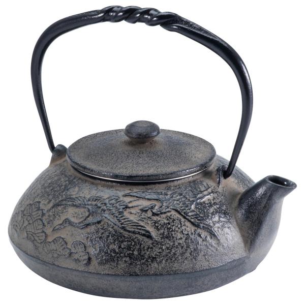 【南部鉄器】急須 松鶴（shoukaku）Φ13.8xH14.0cm 約0.55L IKENAGA/...