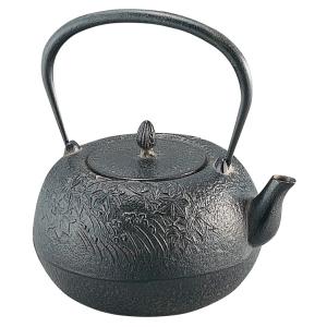 岩鋳 南部鉄器 お燗瓶（南部鉄瓶） 0.5L 平型 アラレ こげ茶