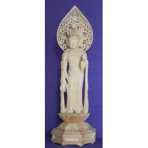 仏師 萩原文義作 木彫仏像 #8「十一面観音立像」身丈53cm総丈82cm