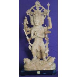 仏師 萩原文義作 木彫仏像 #10「降三世明王」身丈38cm総丈56cm