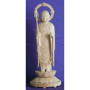 仏師 萩原文義作 木彫仏像 #15「地蔵菩薩像」身丈25.8cm総丈36cm
