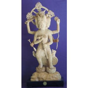 仏師 萩原文義作 木彫仏像 #23「金剛夜叉明王」身丈37cm総丈54cm