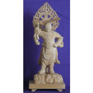 仏師 萩原文義作 木彫仏像 #39「毘沙門天像」身丈11cm総丈19cm