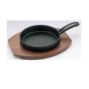 【鉄プレート】ミニフライパン 14（木台付、IH対応）IKENAGA/池永鉄工 フライパン型ステーキ...