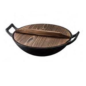 【南部鉄器 鉄鍋】新中華鍋 木蓋付 36cm IKENAGA/池永鉄工 南部鉄器の中華鍋で強火の本格...