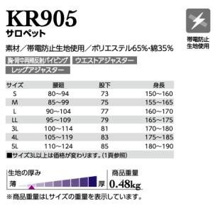 クレヒフク KR905 サロペット 作業服 K...の詳細画像4