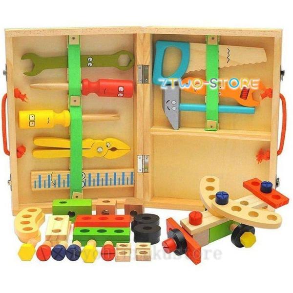 知育玩具 子供用 工具セット 大工さん 子どもにな大工さんセット おままごと 木のおもちゃ DIY ...
