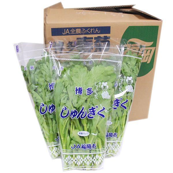 【箱売り】　春菊（しゅんぎく）　１箱（２５袋入り／約3.75ｋｇ）　福岡産　【業務用・大量販売】【R...