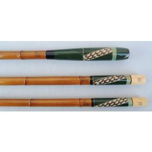 １−１４光竹作　天地　翠　１本半竿掛・１本物玉の柄　日本製釣具