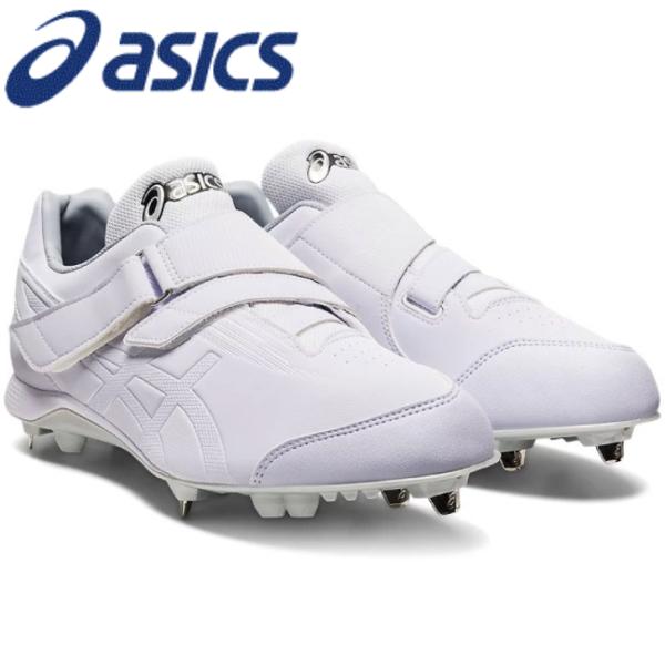 アシックス 野球 スパイク 白スパイク マジックテープ 1123A036 埋め込み 金具スパイク A...