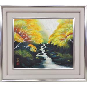 角井満夫 「清流」 F6号 日本画 : 大和田画廊 - 通販 - Yahoo