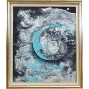 角井満夫 「清流」 F6号 日本画 : 大和田画廊 - 通販 - Yahoo