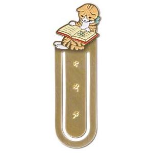 ポタリングキャット ブックマーカー 読書1 クローバー しおり 栞 ブックマーク 金属 猫雑貨 ギフ...
