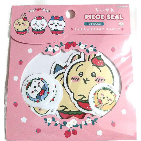 ちいかわ  ピースシール いちごパンツ柄 18P入 ハチワレ うさぎ 新作 ピンク系  かわいい ち...