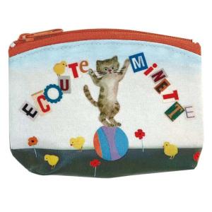E.minette EM.ねこミニポーチ 玉乗り 小物入れ ケース コスメ プレゼント おしゃれ プレゼント 猫雑貨 猫柄｜ooyamanekoshokai