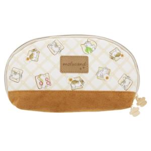 mofusand コスメポーチ パンにゃん 布製 マチ付き 小物入れ ケース グリーン もふさんど モフサンド公式グッズ モフサンド｜ooyamanekoshokai