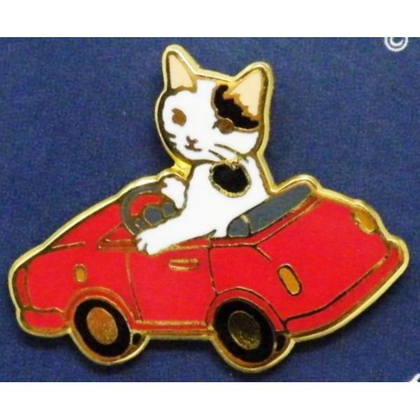 ポタリングキャット ピンズ ミニカー ピンバッジ ピンブローチ グッズ 猫雑貨 ギフト かわいい ぶ...