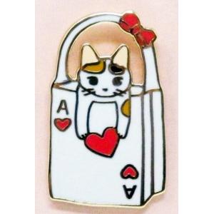 ポタリングキャット ピンズ トランプバッグ ピンバッジ ピンブローチ グッズ 猫雑貨 ギフト かわいい 三毛猫 アリス｜ooyamanekoshokai