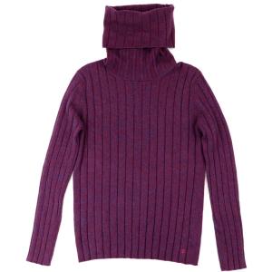 シャネル ヴィンテージ 97A タートルネック カシミヤニットセーター 紫 42 レディース 美品 ココマーク 長袖 VINTAGE CHANEL