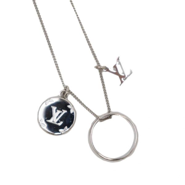美品 ルイヴィトン リングネックレス モノグラム LV シルバー ペンダント M62485 LOUI...