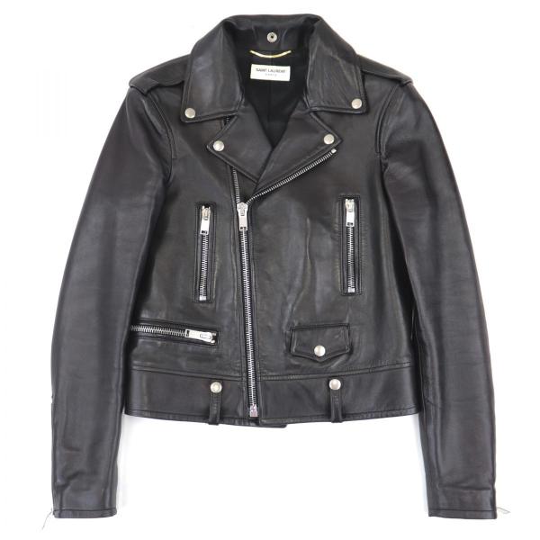 美品 サンローラン 14SS クラシックモーターサイクル ライダースレザージャケット 36 レディー...