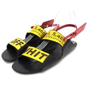 未使用 オフホワイト ZIP TIE ロゴベルト レザーサンダル レディース 黒 黄色 赤 37 OFF-WHITE｜opal-shop1