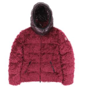 美品 モンクレール 18年 BADYP モヘア ダウンジャケット レディース ワインレッド 00 フード エコファー MONCLER｜opal-shop1