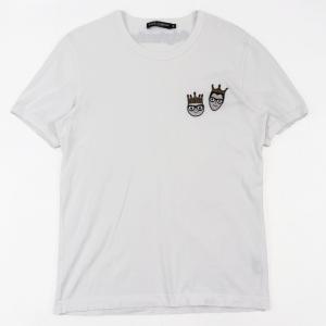 美品 ドルチェアンドガッバーナ #dgfamily ワッペン 半袖Ｔシャツ メンズ 白 黒 マルチ ...