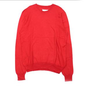 【美品】メゾンマルジェラ 2019年製 スウェード エルボーパッチ ニット セーター メンズ サイズ XL 赤 レッド Maison Margiela｜opal-shop1