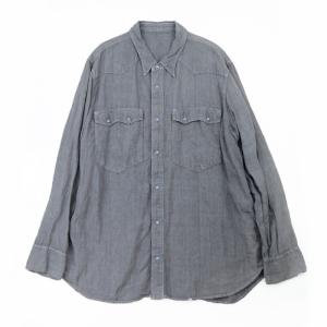 ポータークラシック ウエスタンシャツ リネン100％ 長袖 マーブル  