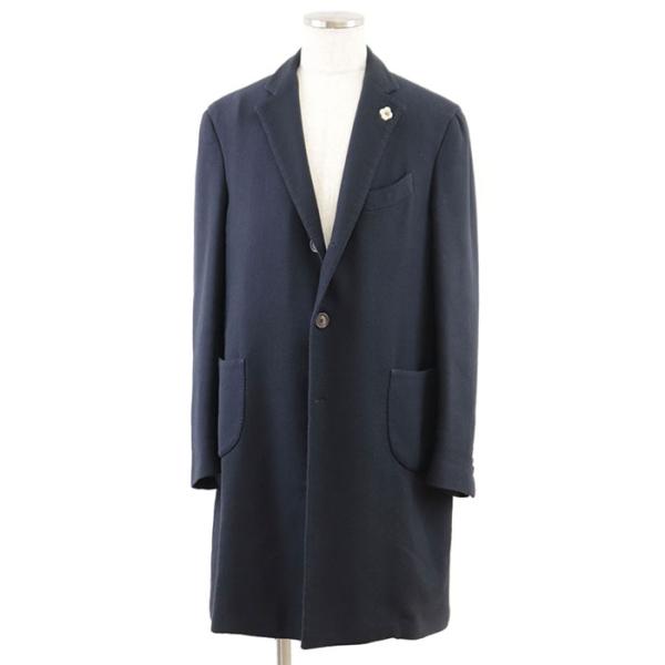 LARDINI ラルディーニ コート チェスター 製品染め ブートニエール ストライプ 段返り 3B...