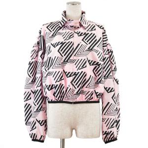 【新品同様】CHANEL シャネル ジャケット P74300 スイングトップ CC ナイロン ハンガー/ガーメント/タグ付属 レディース 38 桃色 黒 伊製