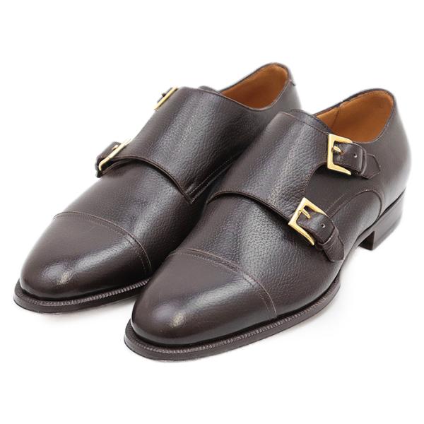 【美品】Enzo Bonafe エンツォ・ボナフェ レザーシューズ ダブルモンク ゴールド金具 レザ...