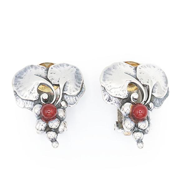 Georg Jensen ジョージ ジェンセン イヤリング 1996 カーネリアン シルバー925 ...