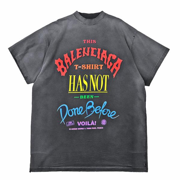 【美品】BALENCIAGA バレンシアガ Tシャツ デストロイクラッシュ NOT BEEN DON...