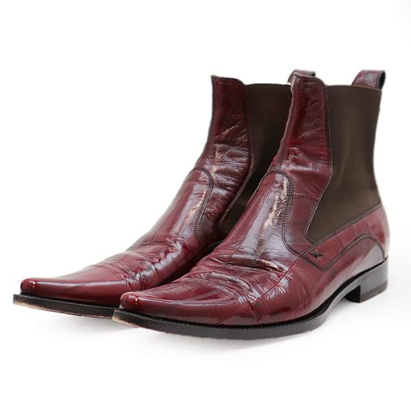 SALE【美品】DOLCE&amp;GABBANA ドルチェアンドガッバーナ サイドゴアブーツ イールスキン...