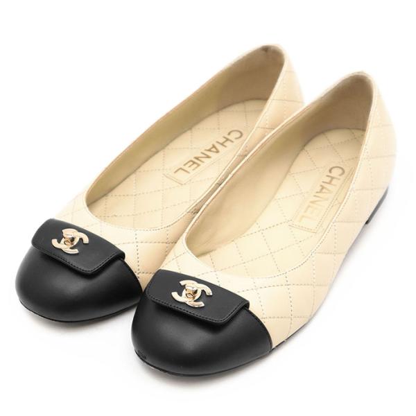 【美品】CHANEL シャネル パンプス G45879 COCOマーク ロゴ ターンロック マトラッ...