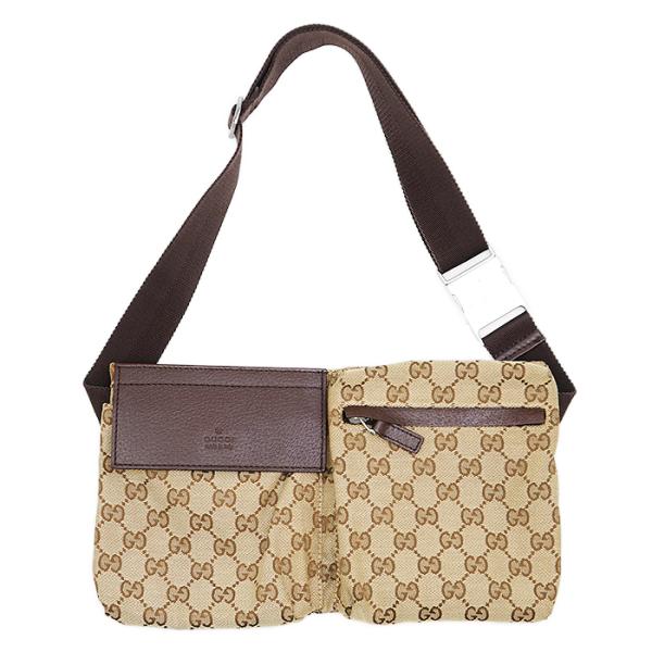 【美品】GUCCI グッチ ショルダーバッグ シグネチャー GGキャンバス レザートリム モノグラム...