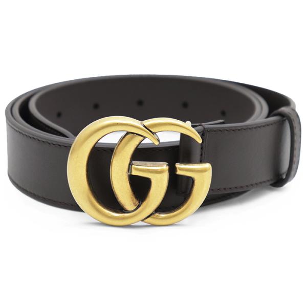 【美品】GUCCI グッチ レザーベルト サイズ 100・40 メンズ GG ロゴ ゴールドバックル...