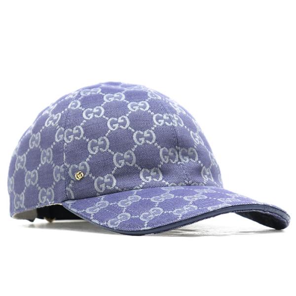 【極美品】GUCCI グッチ 帽子 デニム ベースボールキャップ GGキャンバス ロゴ インターロッ...