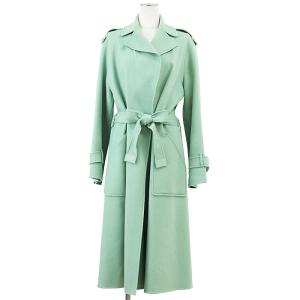 Loro Piana ロロピアーナ トレンチガウンコート カシミヤ100% ライトメルトン ウエストギャザー ベルト付属 レディース 40 ライトグリーン
