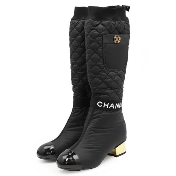 【未使用】CHANEL シャネル ロングブーツ 36 1/2 レディース G38428 ショートブー...
