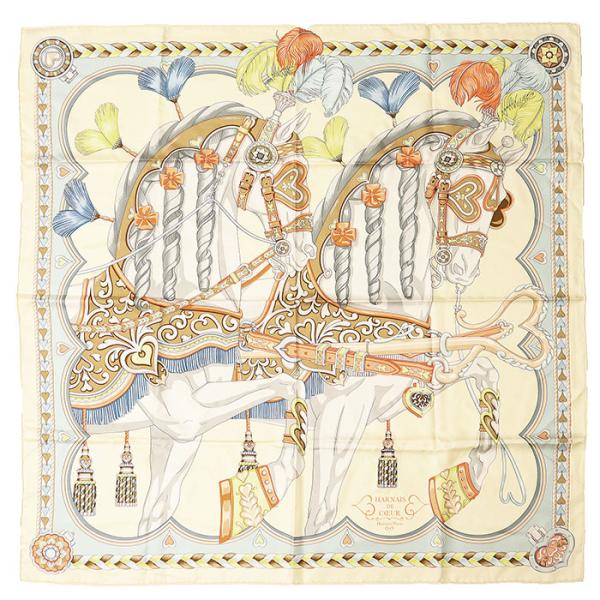 【新品同様】HERMES エルメス カレ90 Harnais de Coeur アルネ・ドゥ・クール...