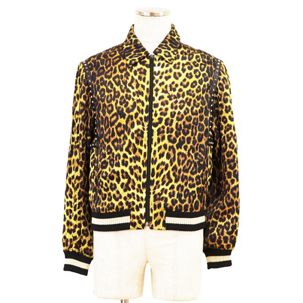 SAINT LAURENT PARIS サンローランパリ ブルゾン 44 メンズ レオパード スタッ...