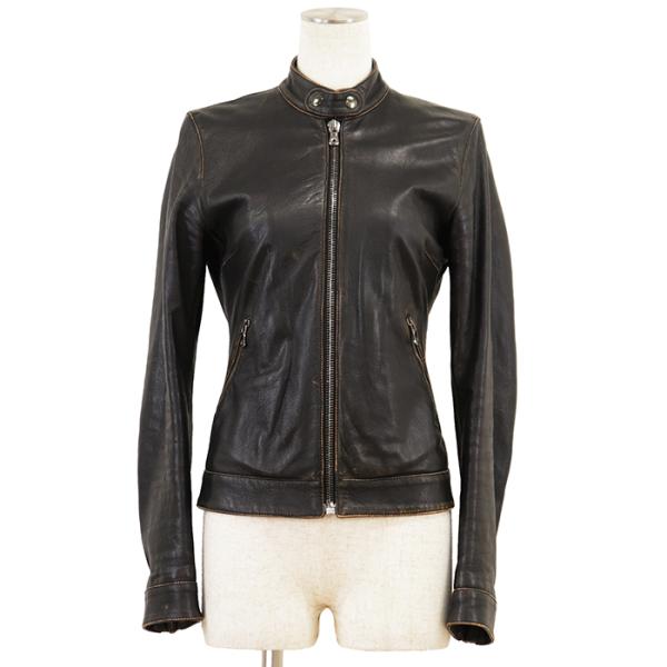 DOLCE&amp;GABBANA ドルチェアンドガッバーナ レザー ジャケット サイズ 38 レディース ...