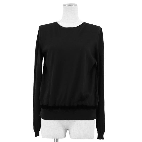 SALE【美品】MONCLER モンクレール ニット XS レディース ハイゲージ ベロアトリム/ナ...