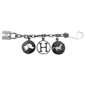 HERMES エルメス アミュレット4 ブルロック カデナ ドッグ H ホース 南京錠 犬 馬 チャーム キーホルダー 小物 箱付属 銀色
