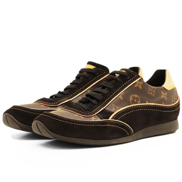 【極美品】LOUIS VUITTON ルイ・ヴィトン スニーカー スウェード モノグラムキャンバス ...